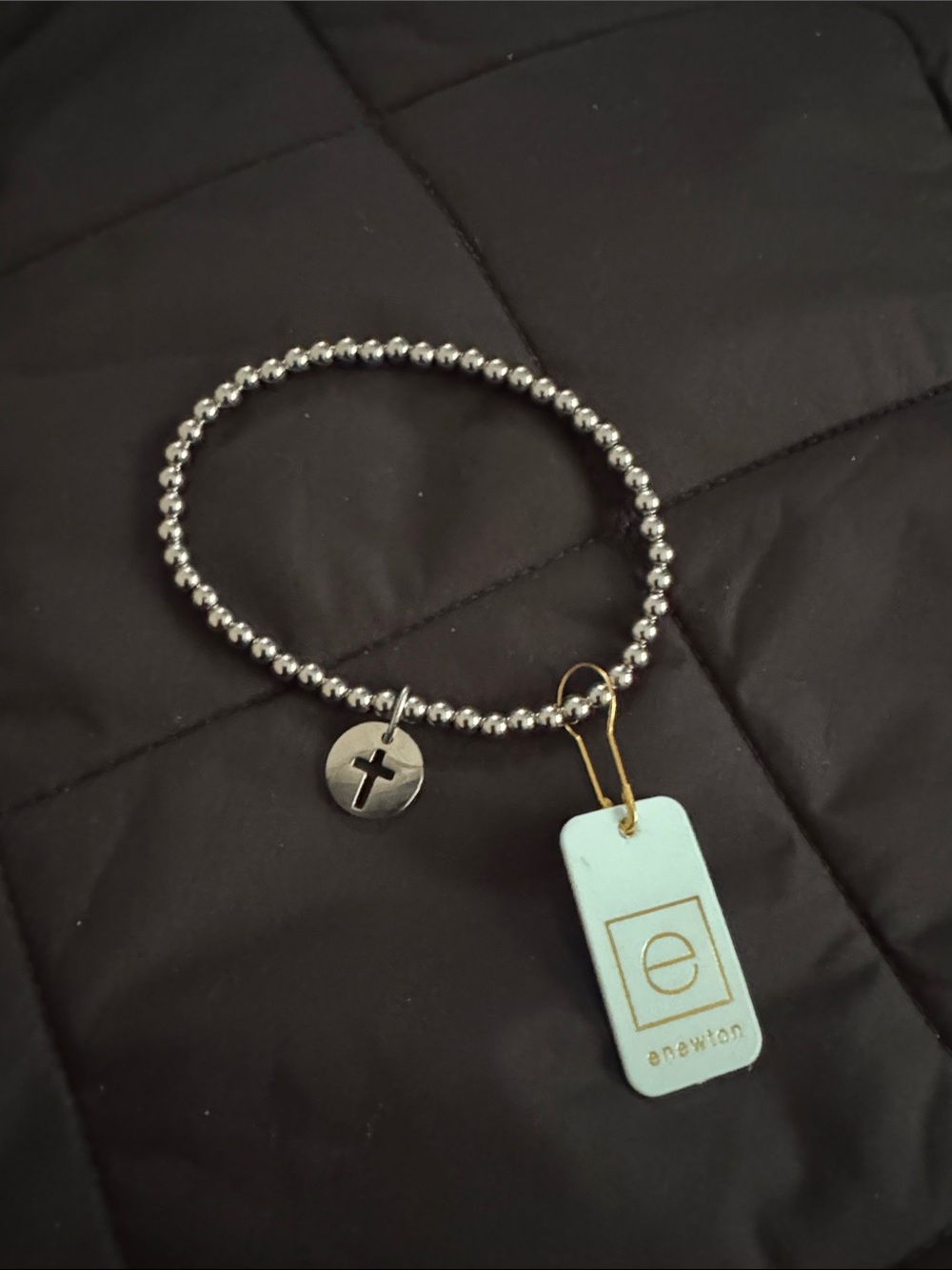 Enewton classic silver 3mm bead bracelet - blessed disc charm $62 NWT